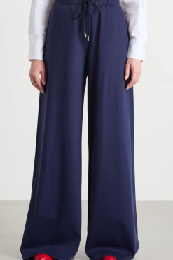 Pantalone stile joggers in jersey - Blu