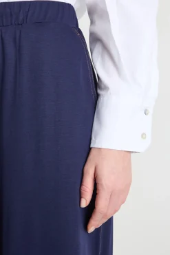 Pantalone stile joggers in jersey - Blu