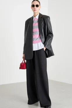 Pantalone stile joggers in jersey effetto délavé - Grigio