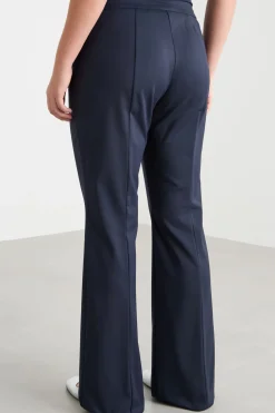 Pantalone stretch con nervatura - Blu