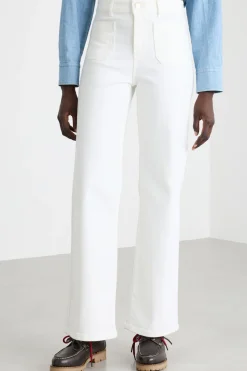 Pantalone stretch con tasche applicate - Bianco