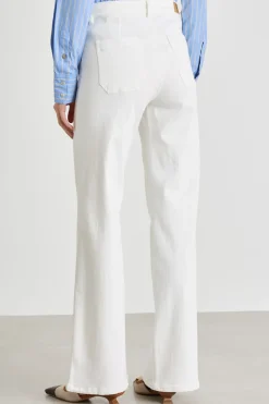 Pantalone stretch con tasche applicate - Bianco