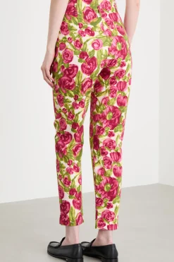Pantalone stretch stampato - Rosa