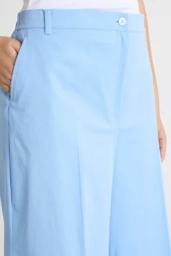 Pantalone svasato in gabardina - Azzurro