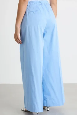 Pantalone svasato in gabardina - Azzurro