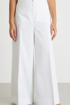 Pantalone svasato in gabardina - Bianco