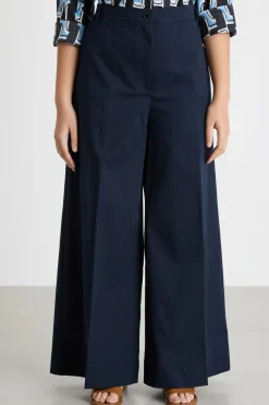 Pantalone svasato in gabardina - Blu