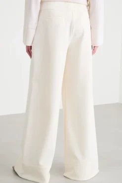Pantalone svasato in jersey tecnico - Bianco