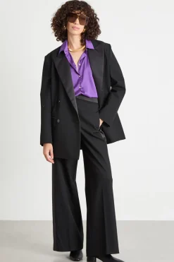Pantalone tuxedo in cady - Nero