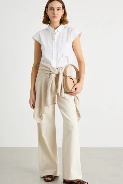 Pantalone wide leg - Avorio
