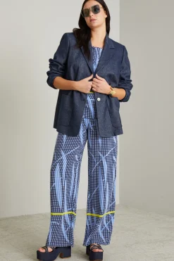Pantaloni ampi - Blu Azzuro Giallo