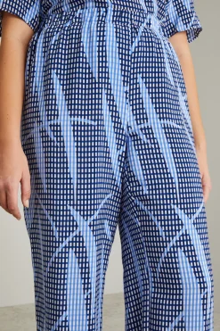 Pantaloni ampi - Blu Azzuro Giallo