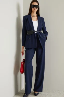 Pantaloni ampi in gabardina - Blu Notte
