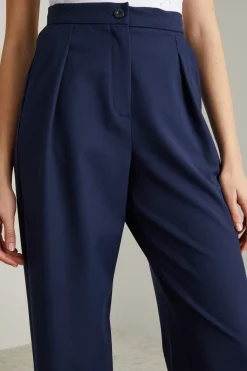 Pantaloni ampi in gabardina - Blu Notte