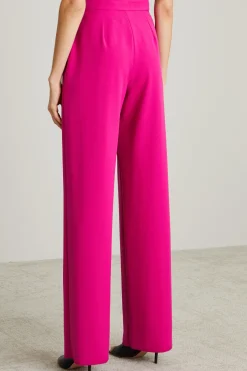 Pantaloni ampi in gabardina - Fuxia