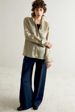 Pantaloni ampi in jersey compatto - Blu Notte