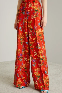 Pantaloni ampi in twill - Rosso