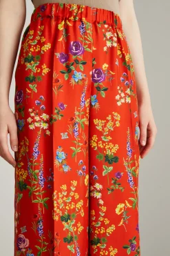 Pantaloni ampi in twill - Rosso