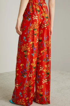 Pantaloni ampi in twill - Rosso
