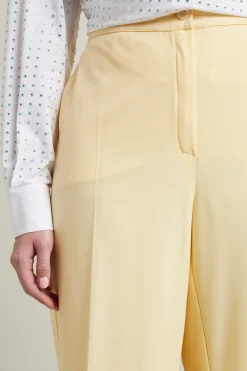 Pantaloni a palazzo con piega - Giallo