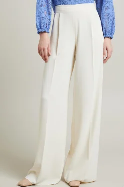 Pantaloni a palazzo in cady - Avorio