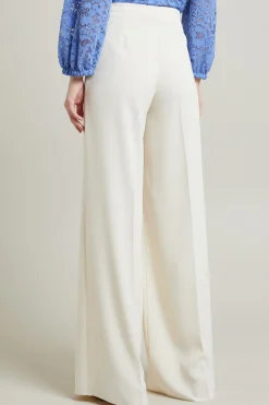 Pantaloni a palazzo in cady - Avorio