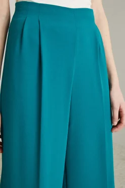 Pantaloni a palazzo in cady - Verde