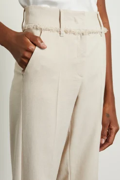 Pantaloni a palazzo in tela - Ecru