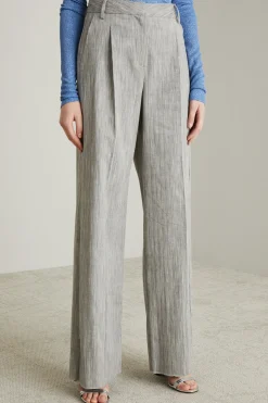 Pantaloni a palazzo melange - Grigio