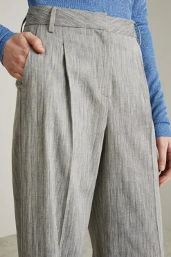 Pantaloni a palazzo melange - Grigio