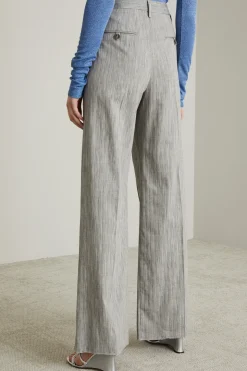 Pantaloni a palazzo melange - Grigio