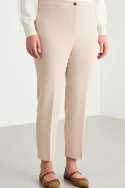 Pantaloni a sigaretta in cady - Beige