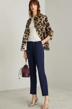 Pantaloni a sigaretta in cady - Blu Notte