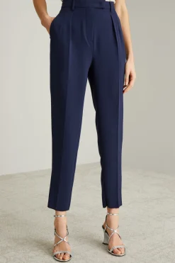Pantaloni a sigaretta in cady - Blu Notte