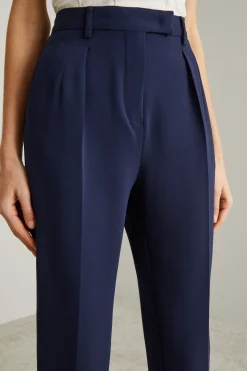 Pantaloni a sigaretta in cady - Blu Notte