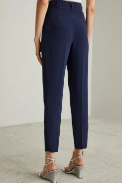 Pantaloni a sigaretta in cady - Blu Notte