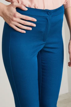 Pantaloni a sigaretta in faille - Blu