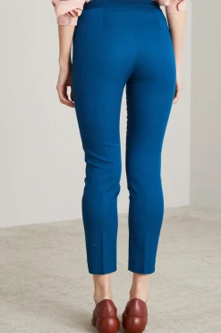 Pantaloni a sigaretta in faille - Blu