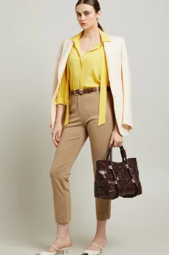 Pantaloni a sigaretta in jersey - Beige