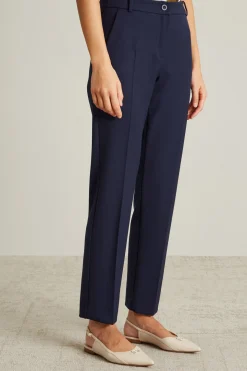 Pantaloni a sigaretta in levantina - Blu