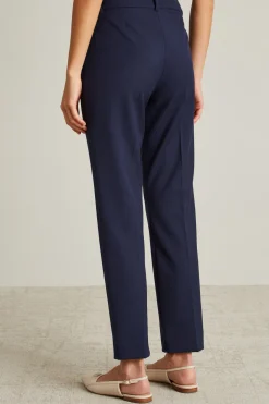 Pantaloni a sigaretta in levantina - Blu