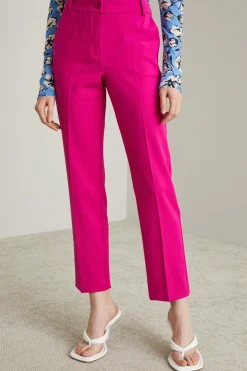 Pantaloni a sigaretta in levantina - Fucsia