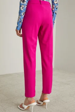 Pantaloni a sigaretta in levantina - Fucsia