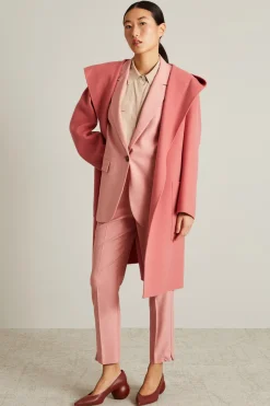 Pantaloni a sigaretta in piquet - Rosa Scuro