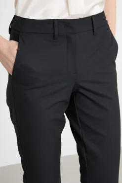 Pantaloni a sigaretta in stuoia - Nero
