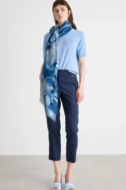 Pantaloni a sigaretta in tela - Blu