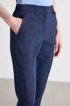 Pantaloni a sigaretta in tela - Blu