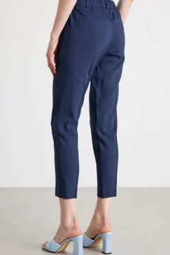 Pantaloni a sigaretta in tela - Blu