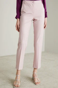 Pantaloni a sigaretta in tela - Rosa