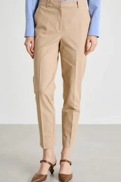 Pantaloni a sigaretta stretch - Cammello